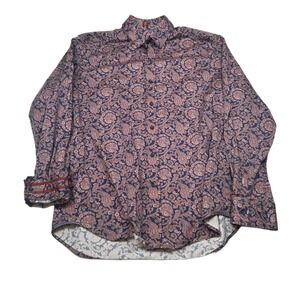 Robert Graham Paisley Button Down Shirt Mens XL Tailored Fit Modern Americana